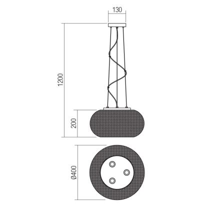 Redo 01-3140 - Κρεμαστό φωτιστικό οροφής CROKET 3xE27/42W/230V διάμετρος 40 cm χρυσαφί