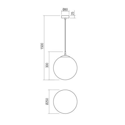 Redo 01-3153 -Κρεμαστό φωτιστικό οροφής BOWLING 1xE27/42W/230V χρυσαφί