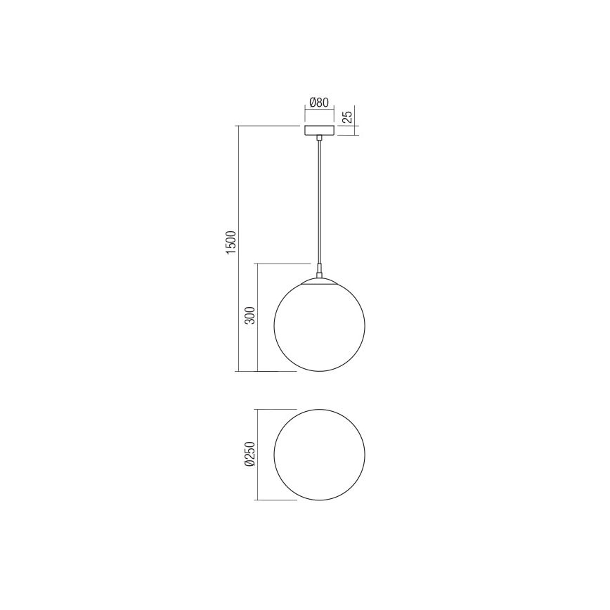 Redo 01-3154 - Κρεμαστό φωτιστικό οροφής BOWLING 1xE27/42W/230V μαύρο