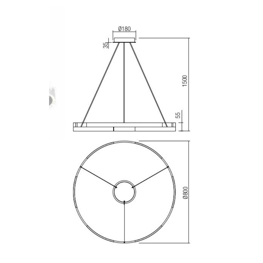 Redo 01-3175 - Led Dimmable κρεμαστό φωτιστικό οροφής CASTLE LED/45W/230V χρυσαφί
