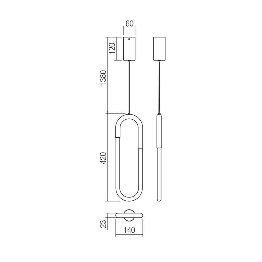 Redo 01-3183 - Led Dimmable κρεμαστό φωτιστικό οροφής LATIUM LED/9W/230V ορείχαλκος