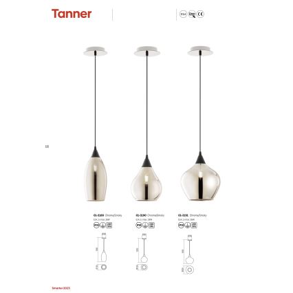 Redo 01-3189 - Πολύφωτο με συρματόσχοινο TANNER 1xE14/28W/230V διάμετρος 12 cm