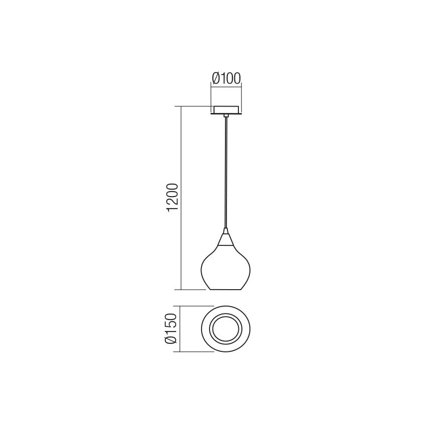 Redo 01-3190 - Πολύφωτο με συρματόσχοινο TANNER 1xE14/28W/230V διάμετρος 15 cm
