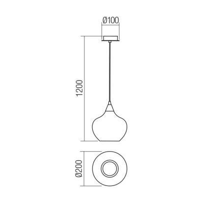 Redo 01-3191 - Πολύφωτο με συρματόσχοινο TANNER 1xE14/28W/230V διάμετρος 20 cm