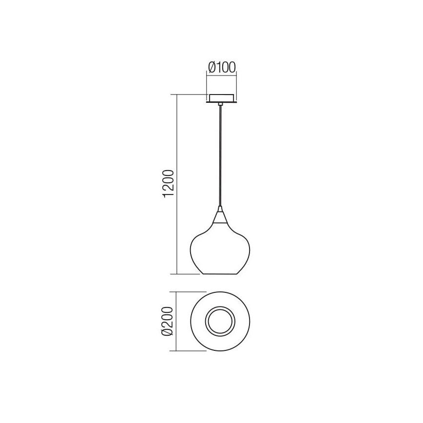 Redo 01-3191 - Πολύφωτο με συρματόσχοινο TANNER 1xE14/28W/230V διάμετρος 20 cm