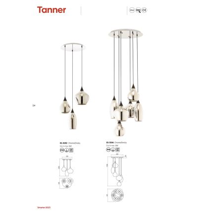 Redo 01-3194 - Κρεμαστό φωτιστικό οροφής TANNER 6xE14/28W/230V διάμετρος 47,2 cm