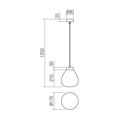 Redo 01-3196 - Κρεμαστό φωτιστικό οροφής LUKE 1xE27/42W/230V διάμετρος 17 cm μαύρο
