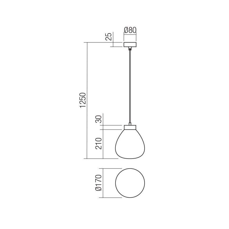 Redo 01-3196 - Κρεμαστό φωτιστικό οροφής LUKE 1xE27/42W/230V διάμετρος 17 cm μαύρο