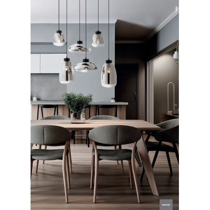 Redo 01-3197 - Κρεμαστό φωτιστικό οροφής LUKE 3xE27/42W/230V διάμετρος 46 cm μαύρο