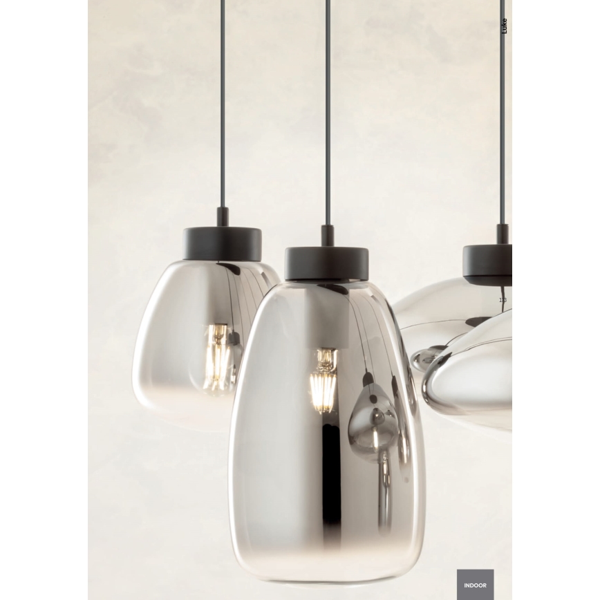 Redo 01-3212 - Κρεμαστό φωτιστικό οροφής LUKE 6xE27/42W/230V μαύρο