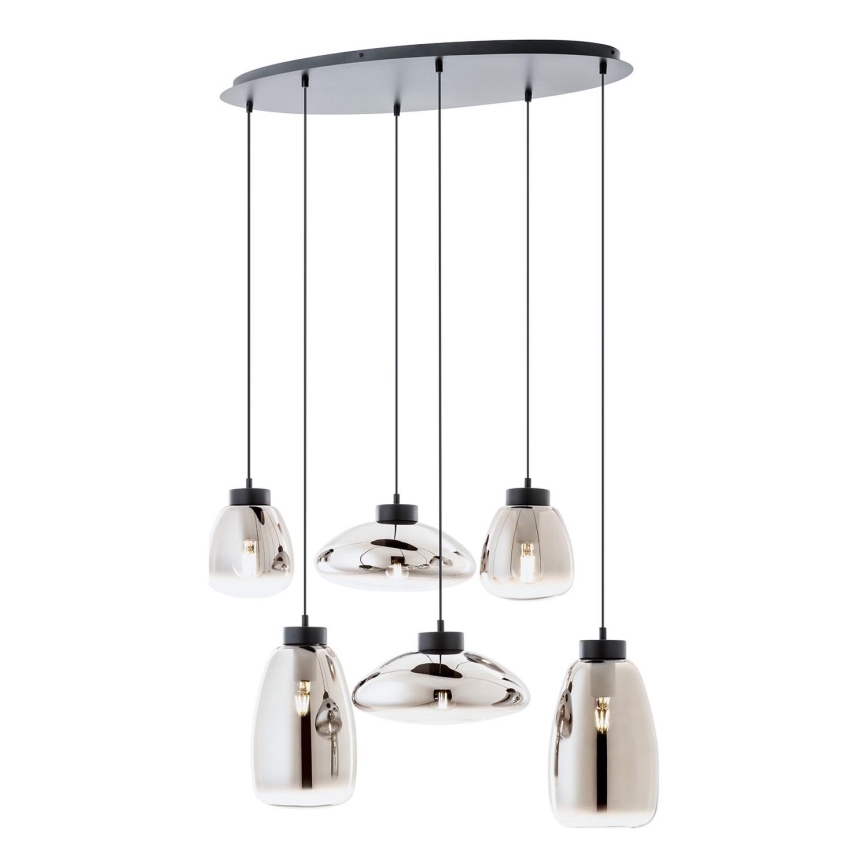 Redo 01-3212 - Κρεμαστό φωτιστικό οροφής LUKE 6xE27/42W/230V μαύρο