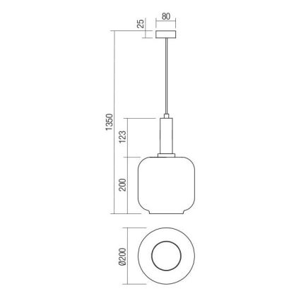 Redo 01-3213 - Πολύφωτο με συρματόσχοινο BRINA 1xE27/23W/230V