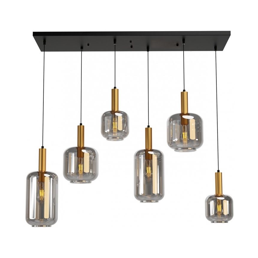 Redo 01-3215 - Πολύφωτο με συρματόσχοινο BRINA 6xE27/23W/230V