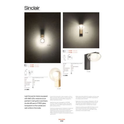 Redo 01-3243 - Led Dimmable κρεμαστό φωτιστικό οροφής SINCLAIR LED/35W/230V CRI 93 IP21 χρυσαφί