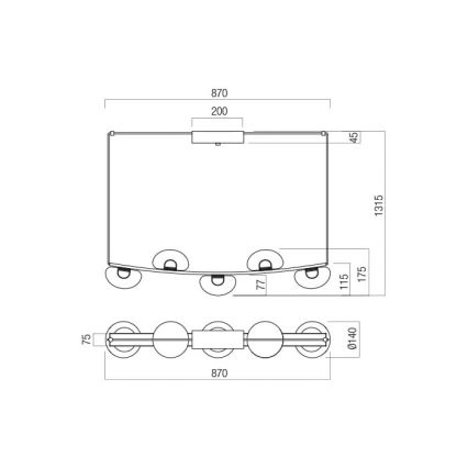 Redo 01-3243 - Led Dimmable κρεμαστό φωτιστικό οροφής SINCLAIR LED/35W/230V CRI 93 IP21 χρυσαφί