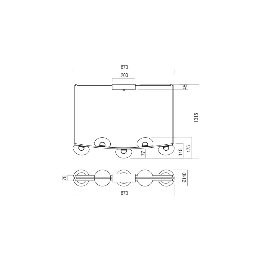 Redo 01-3244 - Led Dimmable κρεμαστό φωτιστικό οροφής SINCLAIR LED/35W/230V CRI 93 IP21 μαύρο