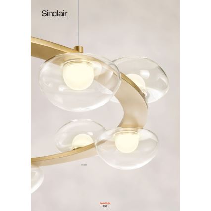 Redo 01-3247- Led Dimmable κρεμαστό φωτιστικό οροφής SINCLAIR LED/37,2W/230V CRI 93 IP21 χρυσαφί