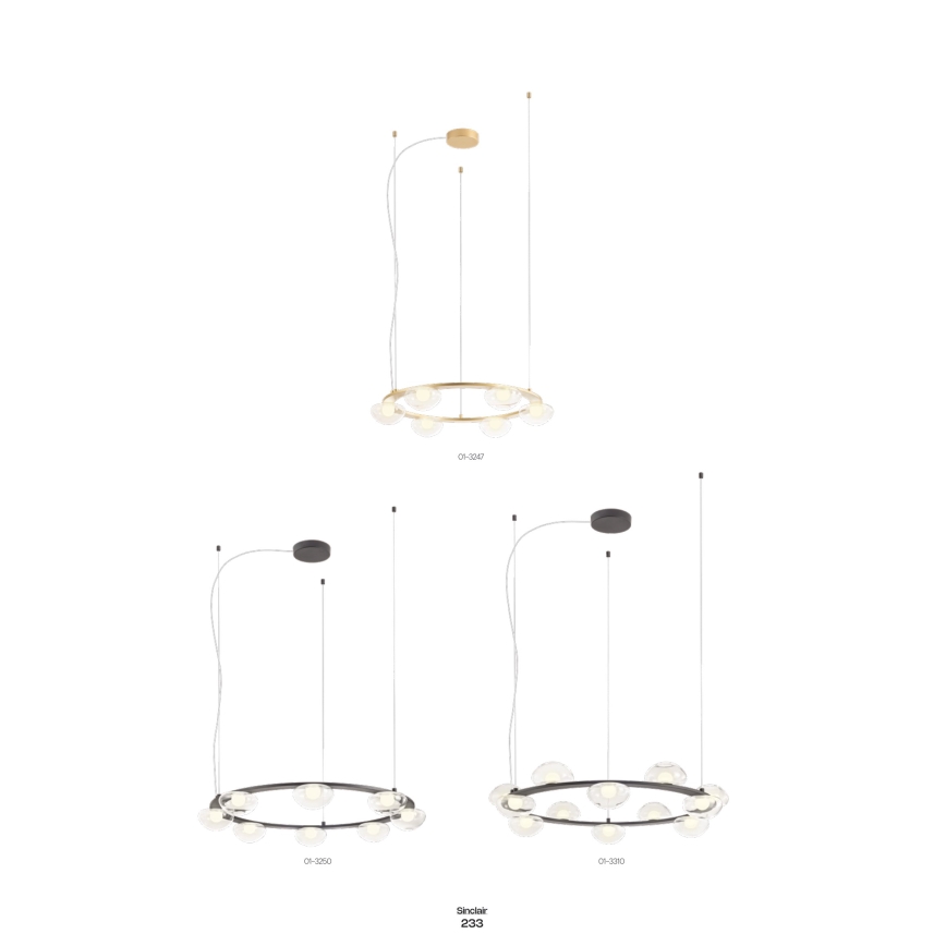 Redo 01-3248- Led Dimmable κρεμαστό φωτιστικό οροφής SINCLAIR LED/37,2W/230V CRI 93 IP21 μαύρο