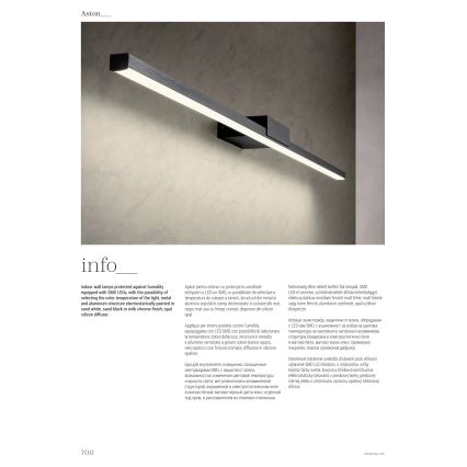 Redo 01-3268 - Φωτισμός καθρέφτη μπάνιου LED ASTON LED/12W/230V 60 cm CRI 90 IP44 λευκό