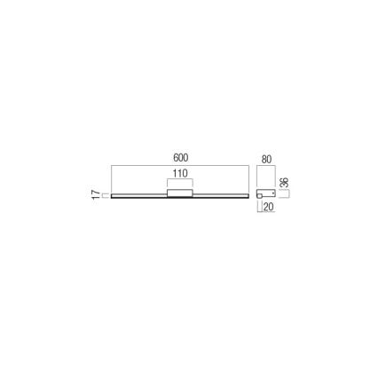 Redo 01-3268 - Φωτισμός καθρέφτη μπάνιου LED ASTON LED/12W/230V 60 cm CRI 90 IP44 λευκό