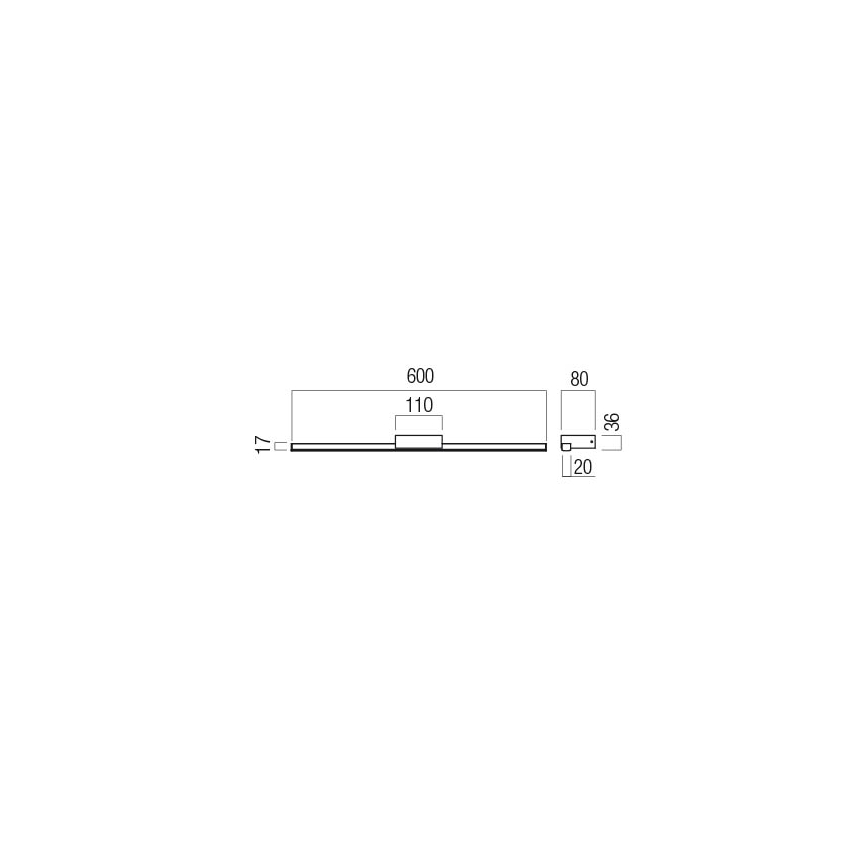 Redo 01-3268 - Φωτισμός καθρέφτη μπάνιου LED ASTON LED/12W/230V 60 cm CRI 90 IP44 λευκό