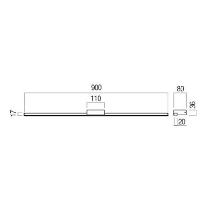 Redo 01-3271 - LED φωτισμός για καθρέφτη μπάνιου ASTON LED/18W/230V 3000/4000K 90 cm CRI 90 IP44 λευκό