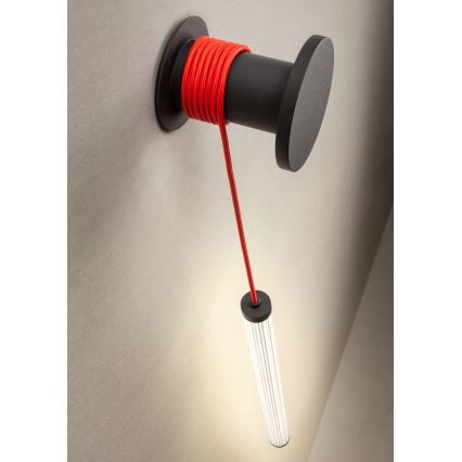 Redo 01-3302 - Ρυθμιζόμενο επιτοίχιο φωτιστικό LED SWING, 9W/230V, 3000/4000K, CRI 90, μαύρο