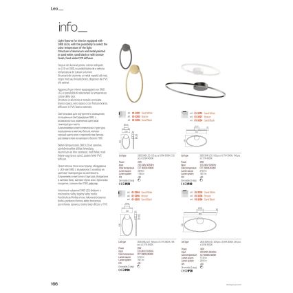 Redo 01-3338 - Ρυθμιζόμενο LED κρεμαστό φωτιστικό σε καλώδιο LEO LED/48W/230V 3000/4000K CRI 90 40x95 cm μπρονζέ