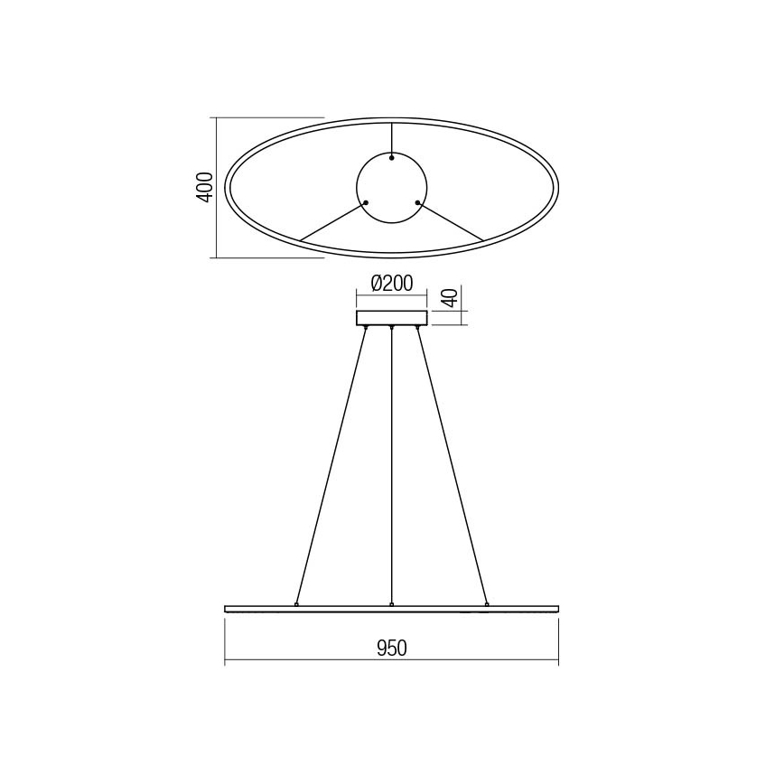 Redo 01-3338 - Ρυθμιζόμενο LED κρεμαστό φωτιστικό σε καλώδιο LEO LED/48W/230V 3000/4000K CRI 90 40x95 cm μπρονζέ
