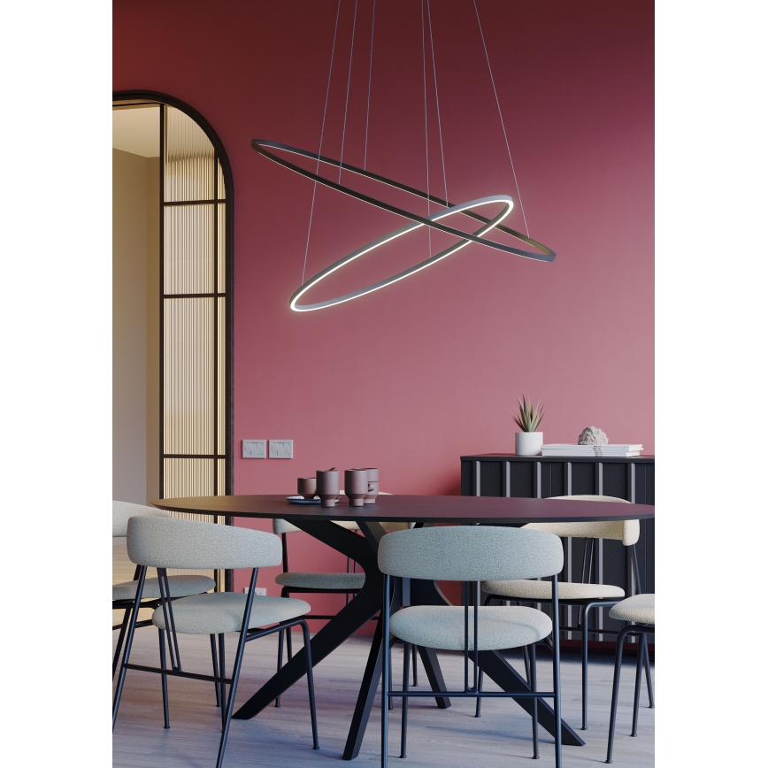 Redo 01-3339 - LED Ρυθμιζόμενο κρεμαστό φωτιστικό με καλώδιο LEO LED/48W/230V 3000/4000K CRI 90 40x95 cm μαύρο