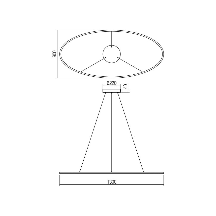 Redo 01-3341 - Κρεμαστός ρυθμιζόμενος πολυέλαιος LED σε καλώδιο LEO LED/67W/230V 3000/4000K CRI 90 60x130 cm μπρονζέ
