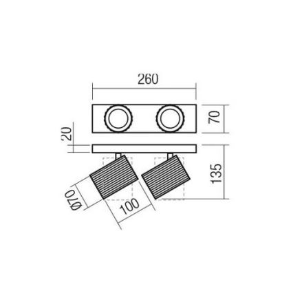 Redo 01-3402 - Σημειακό φωτιστικό DELPHI 2xGU10/7W/230V χρυσό