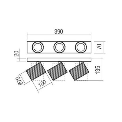 Redo 01-3405 - Σποτ φωτιστικό DELPHI 3xGU10/7W/230V χρυσό