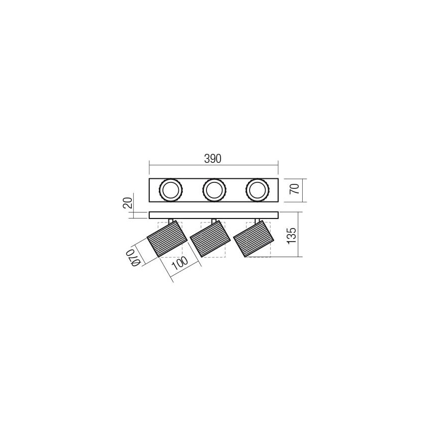 Redo 01-3405 - Σποτ φωτιστικό DELPHI 3xGU10/7W/230V χρυσό