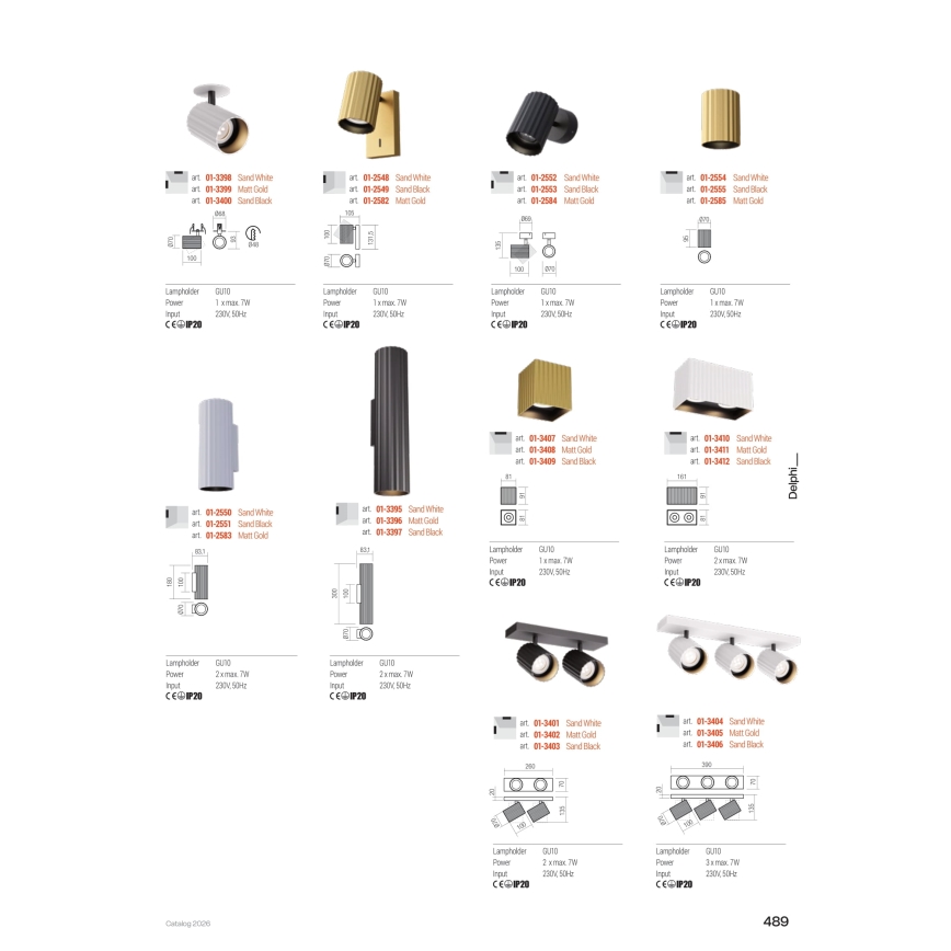 Redo 01-3410 - Σποτ φωτιστικό DELPHI 2xGU10/7W/230V 16,1x8,1 cm λευκό