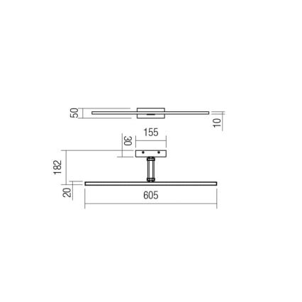 Redo 01-3462 - Φωτιστικό πίνακα LED LINEAR LED/8W/230V 60,5 cm CRI 92 λευκό