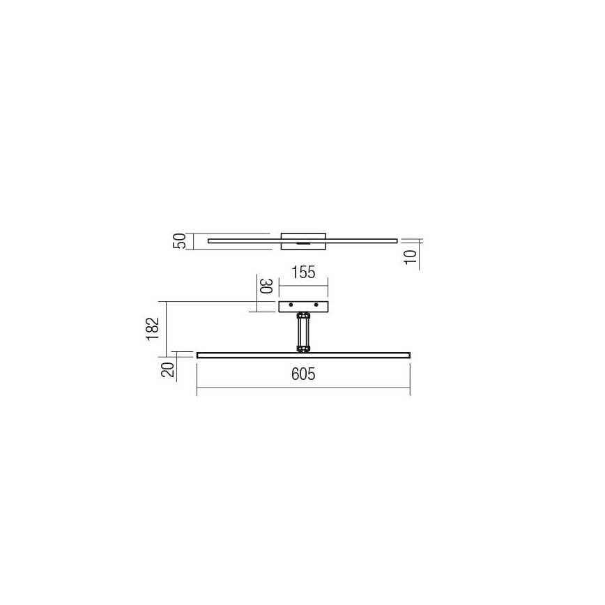 Redo 01-3463 - Φωτιστικό πίνακα LED LINEAR LED/8W/230V 60,5 cm CRI 92 μαύρο