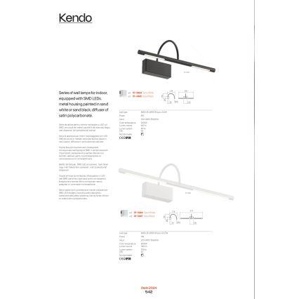 Redo 01-3466 - Φωτιστικό πίνακα LED KENDO LED/11W/230V 51,4 cm CRI 92 λευκό