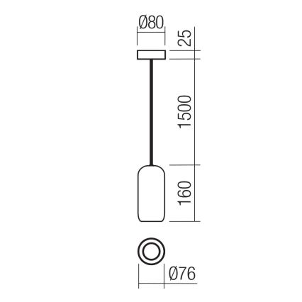 Redo 01-3476 - Κρεμαστό φωτιστικό οροφής BOOM 1xGU10/10W/230V διάμετρος 7,6 cm καφέ