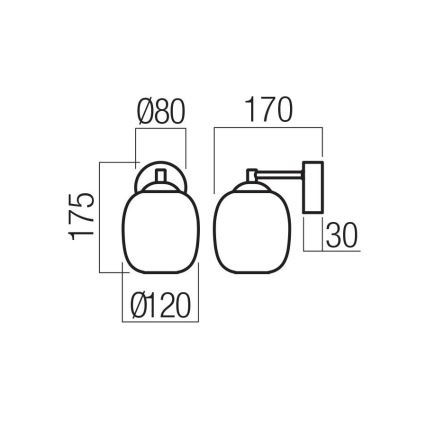 Redo 01-3483 - Φωτιστικό τοίχου LED KHADI LED/6W/230V CRI 90 μαύρο/καπνιστό