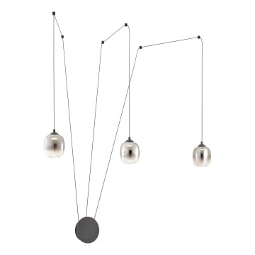 Redo 01-3485 - LED ρυθμιζόμενο επιτοίχιο φωτιστικό KHADI 3xLED/5,5W/230V CRI 90 διάμ. 12 cm μαύρο/καπνιστό