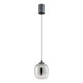 Redo 01-3486 - LED κρεμαστό φωτιστικό σε καλώδιο KHADI LED/6W/230V CRI 90 Ø 12 cm μαύρο/καπνιστό