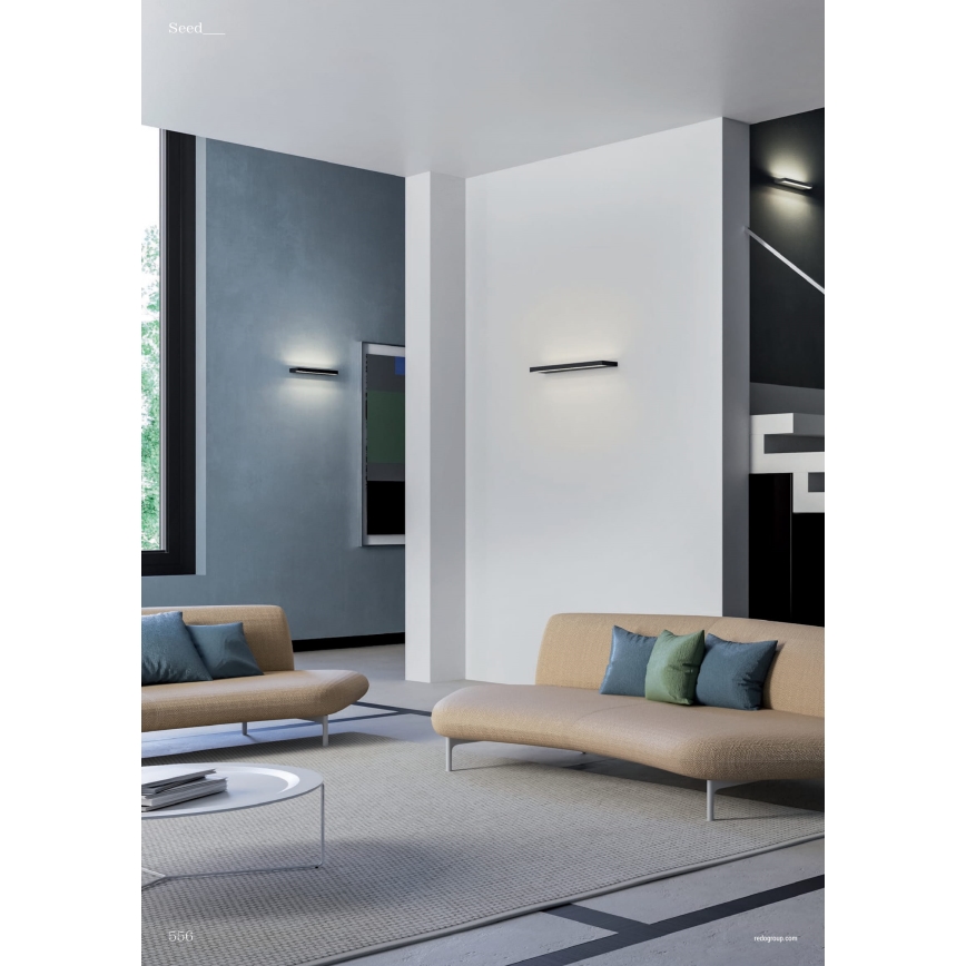 Redo 01-3553 - Φωτιστικό τοίχου LED SEED LED/15W/230V μαύρο