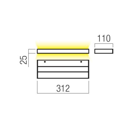 Redo 01-3553 - Φωτιστικό τοίχου LED SEED LED/15W/230V μαύρο
