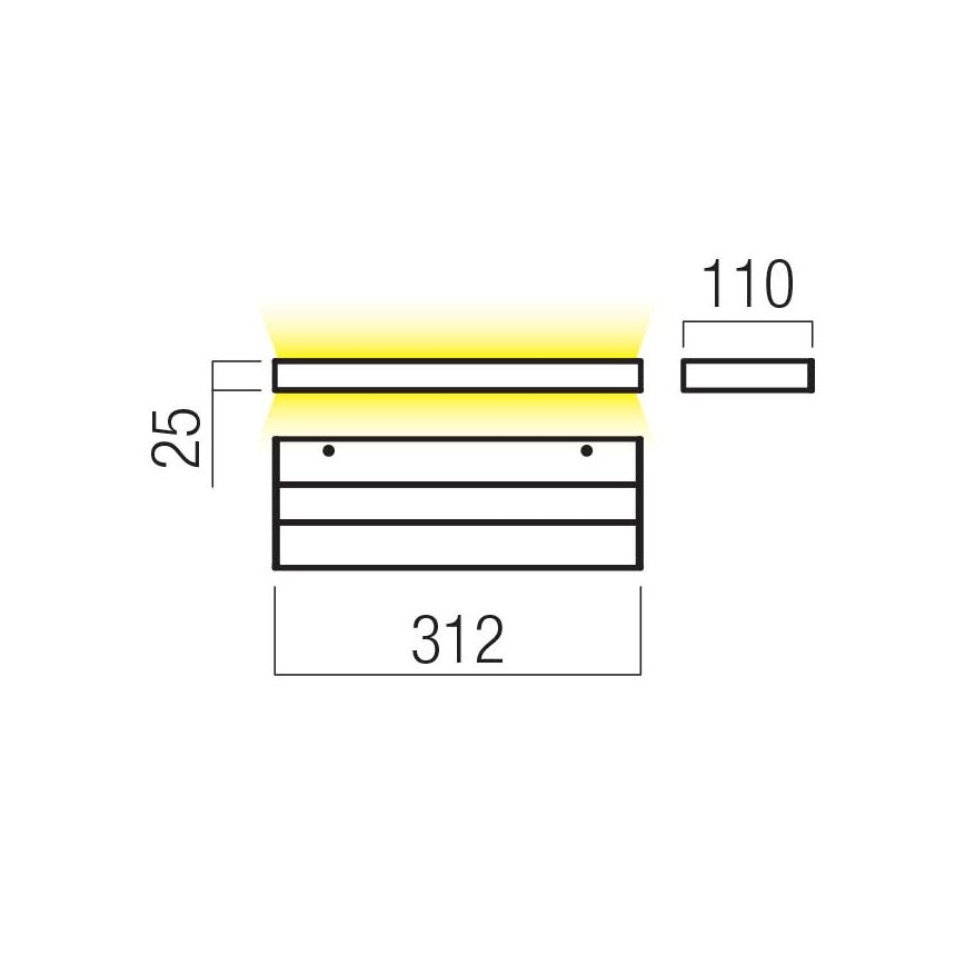 Redo 01-3553 - Φωτιστικό τοίχου LED SEED LED/15W/230V μαύρο