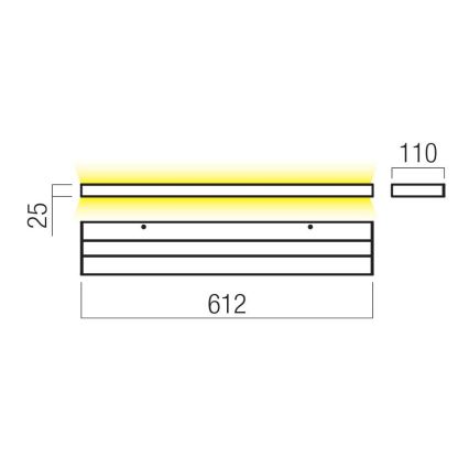 Redo 01-3555 - Φωτιστικό τοίχου LED SEED LED/30W/230V μαύρο