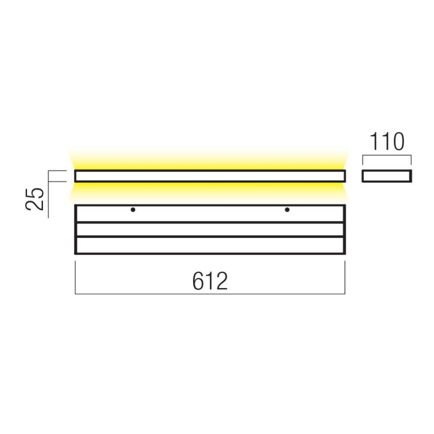 Redo 01-3555 - Φωτιστικό τοίχου LED SEED LED/30W/230V μαύρο