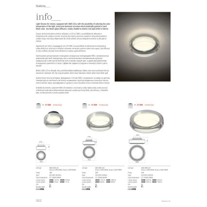 Redo 01-3588 - Φωτιστικό οροφής LED SOLERA LED/18W/230V διάμετρος 25 cm CRI 93 3000/4000K γκρι