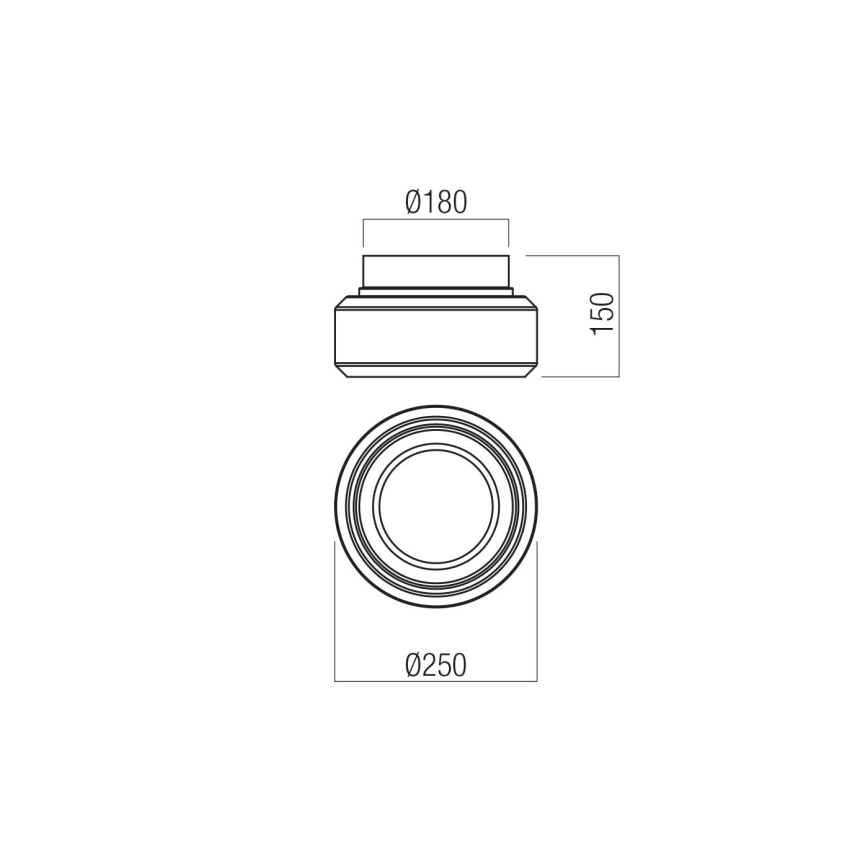 Redo 01-3588 - Φωτιστικό οροφής LED SOLERA LED/18W/230V διάμετρος 25 cm CRI 93 3000/4000K γκρι