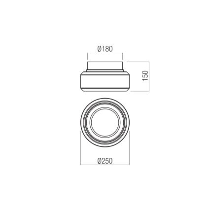 Redo 01-3588 - Φωτιστικό οροφής LED SOLERA LED/18W/230V διάμετρος 25 cm CRI 93 3000/4000K γκρι